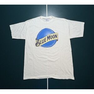 Vintage Blue Moon Beer Single Stitch T-Shirt Size XL Belgian White Wheat Ale USA